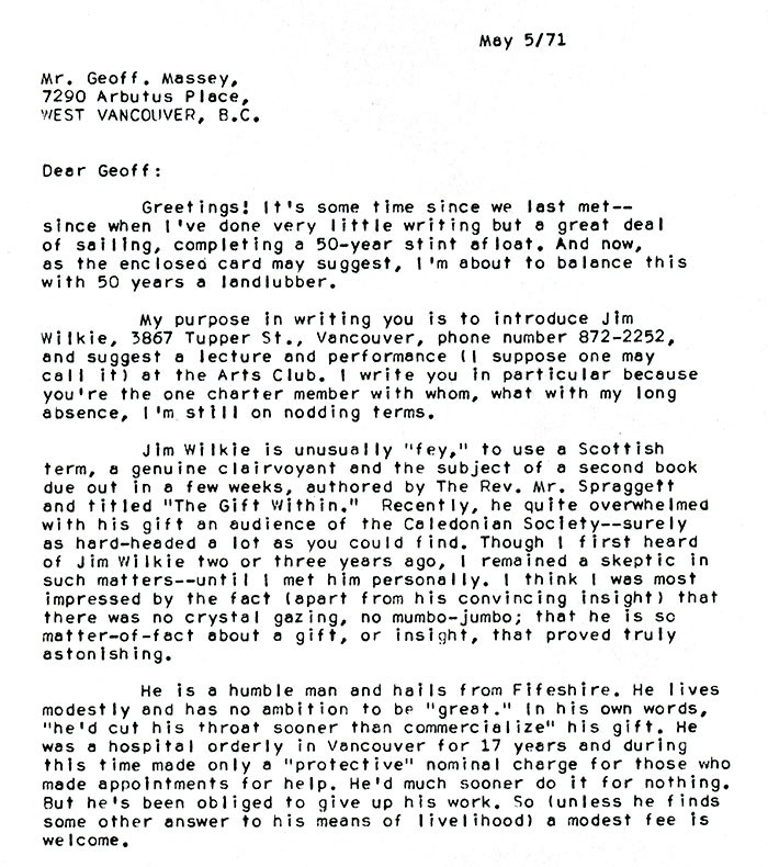 Letter from Client
