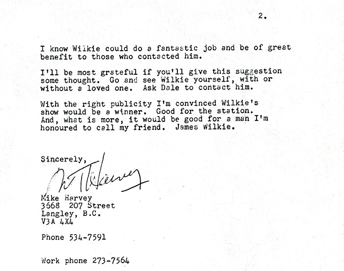 Letter from Client